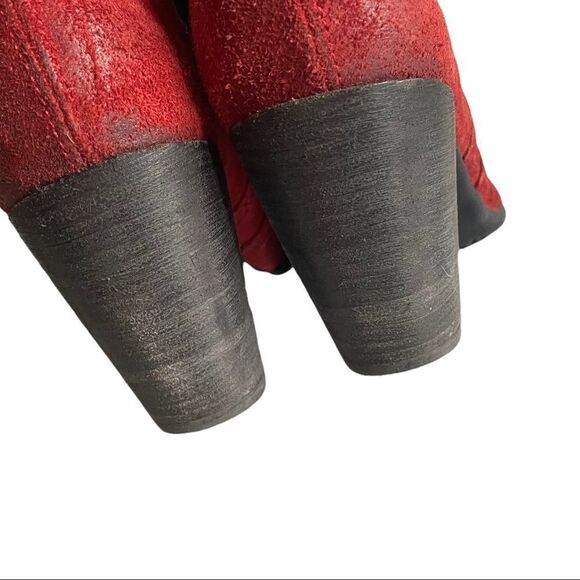 FLY LONDON Suede Ankle Boots Heel Red 37 - Picture 5 of 11